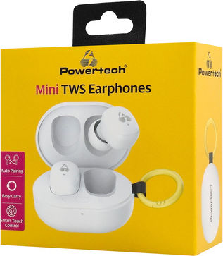Powertech PT-1393 In-ear Bluetooth Handsfree Earphones with Sweat Resistance and Charging Case White view 7