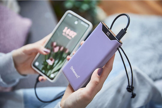 Intenso F10000 Power Bank 10000mAh 20W with USB-A Port and USB-C Port Quick Charge 3.0 Lila view 5
