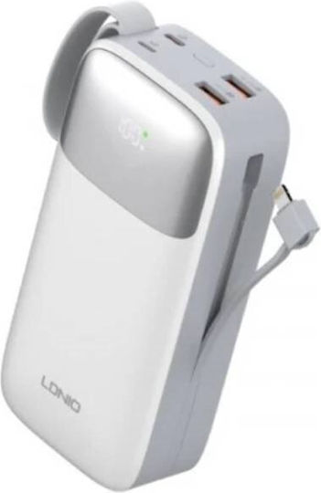 Ldnio PQ30 Power Bank 30000mAh 20W with 2 USB-A Ports and USB-C Port Power Delivery White