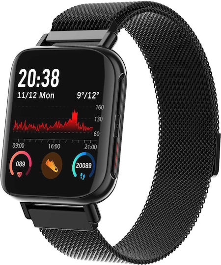 Smartwatch Qwath Idealstore Incoming Call Function Sleep Monitor Heart Rate Monitor Blood Pressure Fitness Tracker 1.54 Inch Tft Screen Ip67 Waterproof Compatible Ios Android Black view 1
