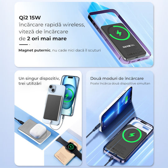 Voltres MagSafe Power Bank 5000mAh 15W with USB-C Port Gold view 3