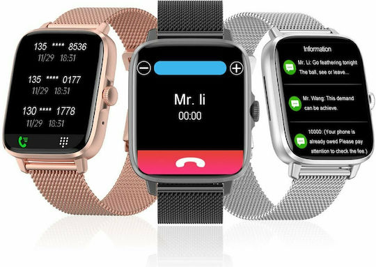 DT NO.1 DT102 38mm Smartwatch with Heart Rate Monitor (Black) vue 3