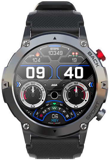 Jaga JS14 Smartwatch with Heart Rate Monitor (Black)