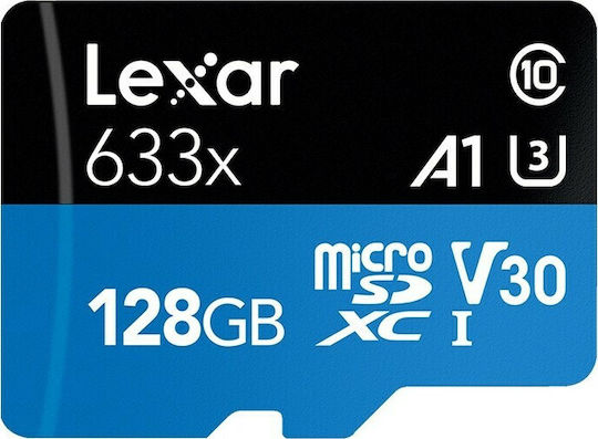 Lexar High-Performance 633x microSDXC 128GB U3 V30 A1 UHS-I 100MB/s With Adapter view 2