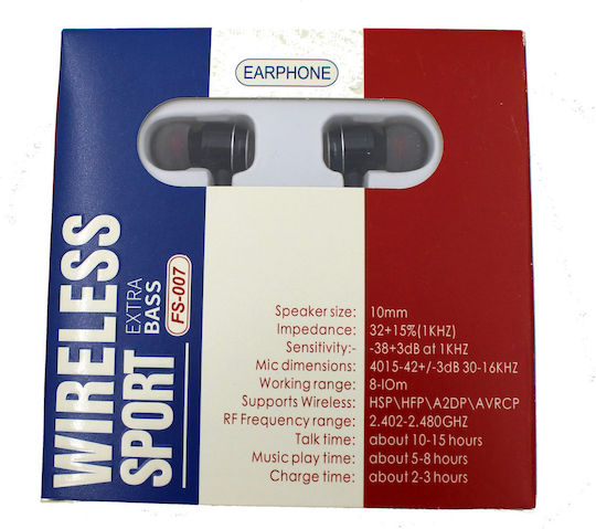 In-ear Bluetooth Handsfree Earphones with Charging Case Black view 1