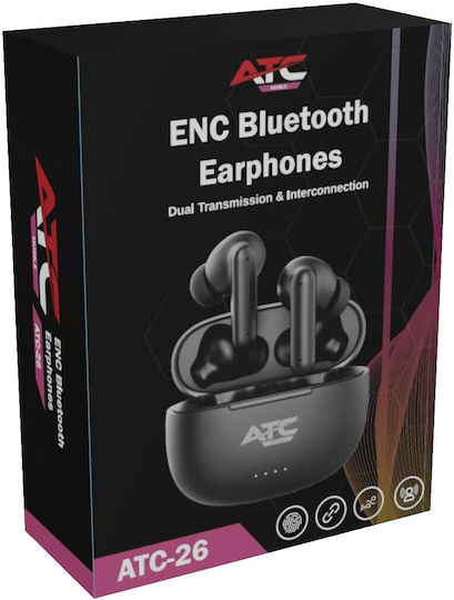 ATC ATC-26 ENC In-ear Bluetooth Handsfree Earphones with Charging Case Black view 2