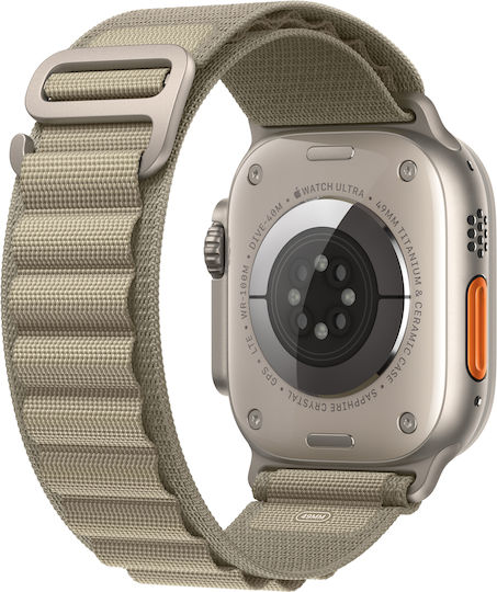 Apple Watch Ultra 2 Titanium 49mm Waterproof with eSIM and Heart Rate Monitor (Olive Alpine Loop - Small) view 2