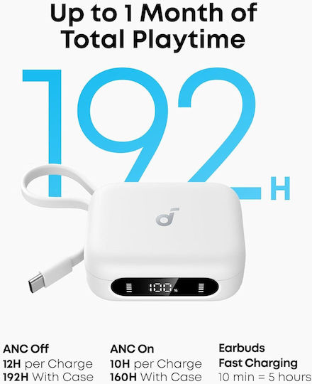 Soundcore by Anker P41i In-ear Bluetooth Handsfree Earphones with Sweat Resistance and Charging Case White view 3