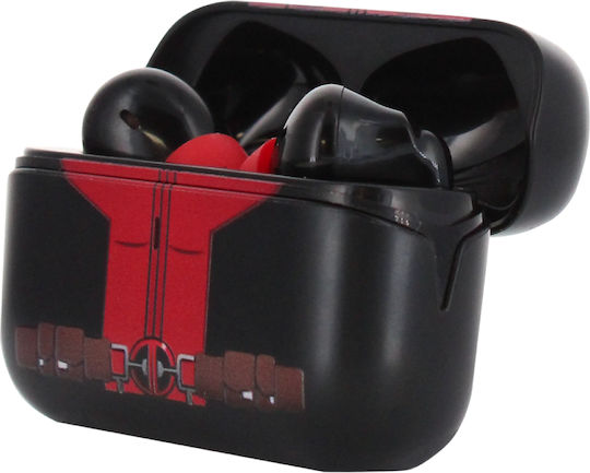 Exquisite Gaming Deadpool In-ear Bluetooth Handsfree Earphones with Sweat Resistance and Charging Case Red vue 4