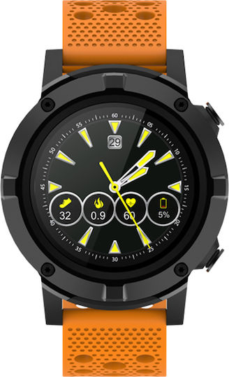 Denver SW-660 Aluminium 50mm Smartwatch with Heart Rate Monitor (Orange) view 2