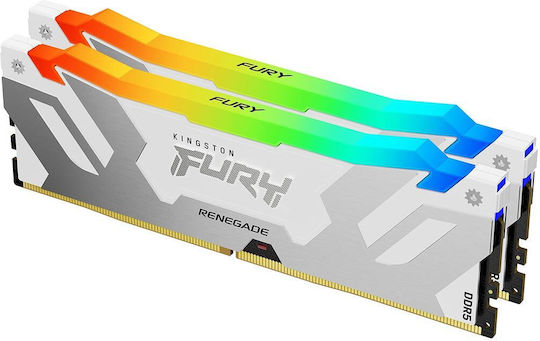 Kingston Fury Renegade RGB DDR5 64GB RAM with 2x32GB Modules and Speed 6400 for Desktop KF564C32RWAK2-64