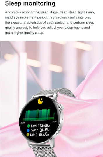 NO.1 DT3 Mini Smartwatch with Heart Rate Monitor (Black Case / Black Silicone Strap) view 6