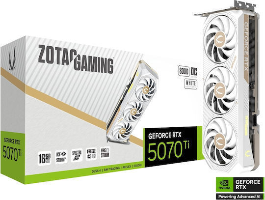 Zotac GeForce RTX 5070 Ti 16GB GDDR7 Solid Core OC White Graphics Card ZT-B50710Q2-10P view 3