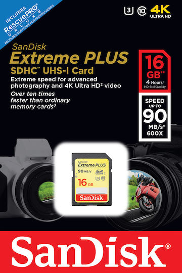 Sandisk Extreme Plus SDHC 16GB Class 10 U3 UHS-I view 2