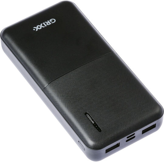 Grixx GREXTBP15PDB02 Power Bank 15000mAh with 2 USB-A Ports Black view 2
