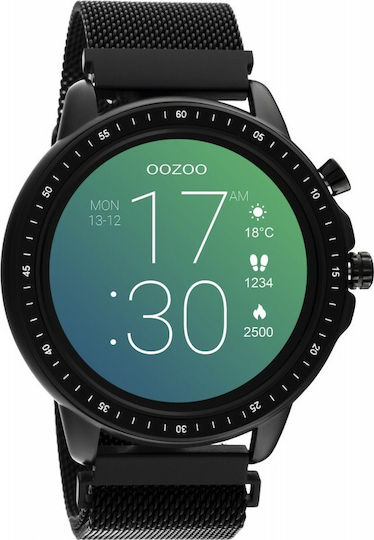 Oozoo Q00309 45mm Smartwatch with Heart Rate Monitor (Black) view 1