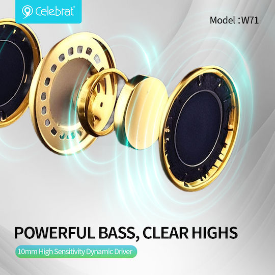 Celebrat W71 In-ear Bluetooth Handsfree Earphones with Charging Case Black view 2
