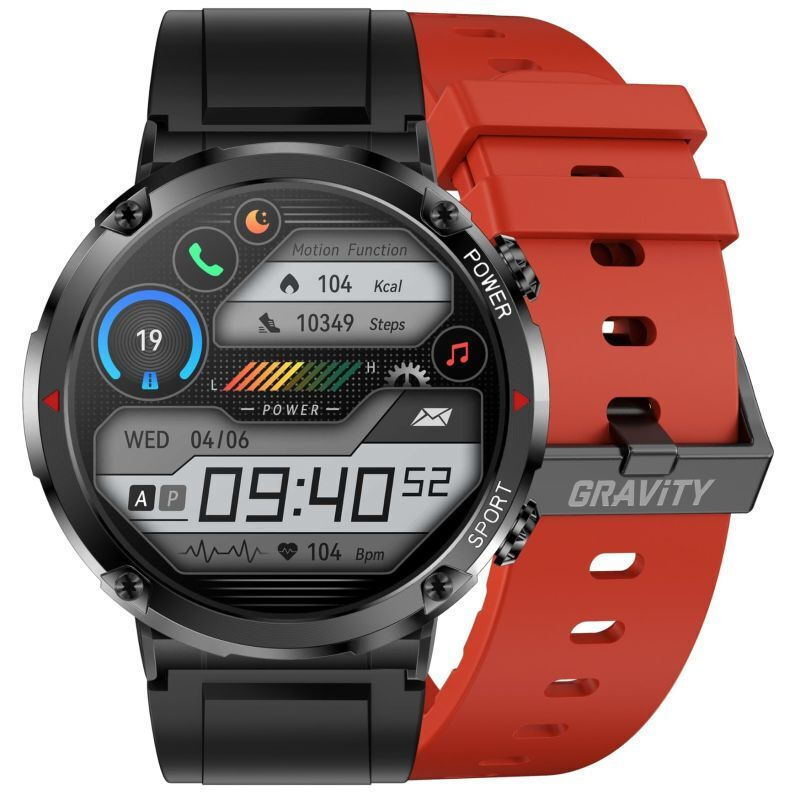 Smartwatch Gravity Men's Smartwatch Gravity Gt21-6 Bk Rd Bk
