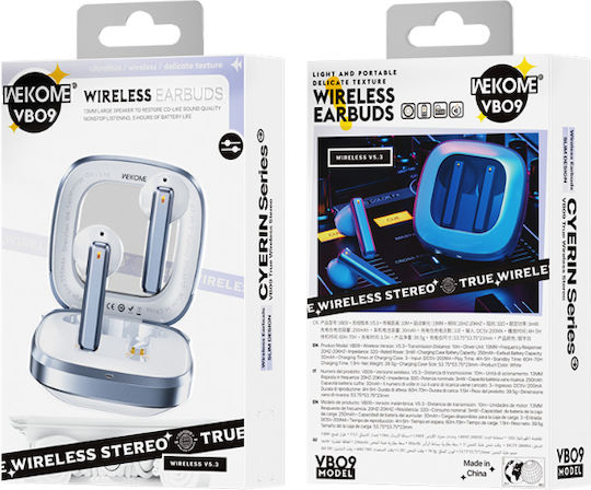 WK VB09 Cyerin Series Earbud Bluetooth Handsfree Earphones with Charging Case White view 2