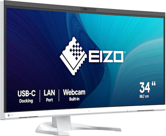 Eizo FlexScan EV3450XC-WT Ultrawide HDR Curved Monitor 34.1" QHD 3440x1440 view 8