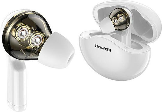 Awei T12 In-ear Bluetooth Handsfree Earphones with Charging Case White view 1