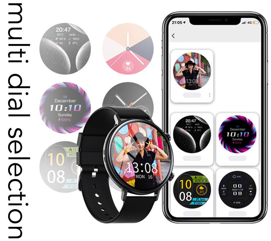 Rubicon Rnce98 44mm Smartwatch with Heart Rate Monitor (Multicolour) view 4
