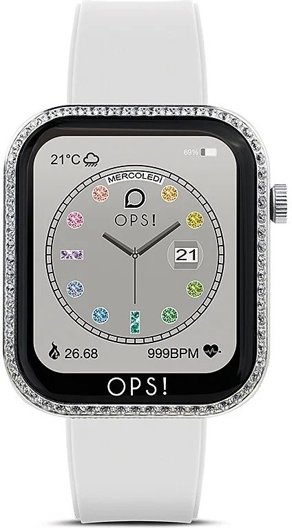 OPS! Objects Call Love Diamons Smartwatch with Heart Rate Monitor (White) view 1