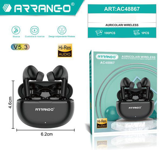 Arrango AC48867 In-ear Bluetooth Handsfree Earphones with Charging Case Black view 1
