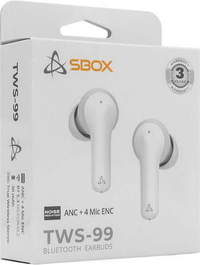 Sbox EB-TWS99 In-ear Bluetooth Handsfree Earphones with Charging Case White view 5