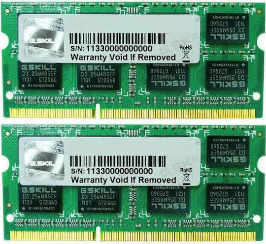G.Skill DDR3 4GB RAM with 2x2GB Modules and Speed 1600 for Laptop F3-12800CL9D-4GBSQ view 2