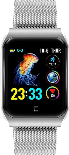 F9 Smartwatch with Heart Rate Monitor (Silver) view 4