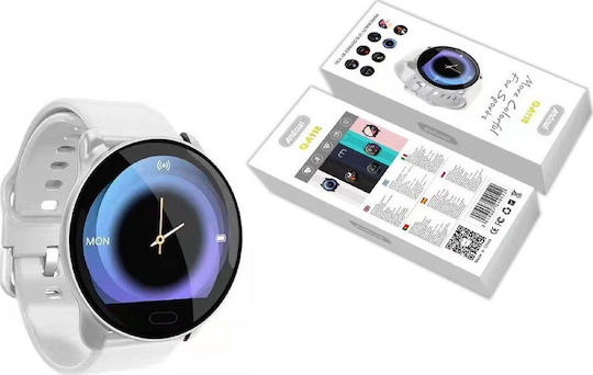 Andowl Q-A118 K9 42mm Smartwatch with Heart Rate Monitor (White)