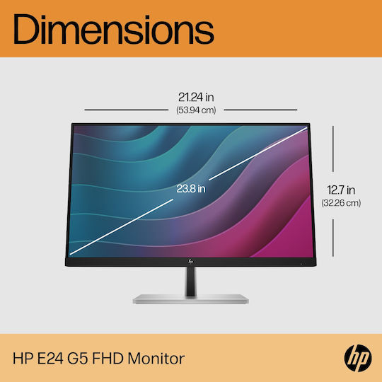 HP E24 G5 IPS Monitor 24" FHD 1920x1080 with Response Time 5ms GTG view 4