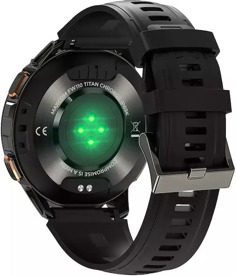 MaxCom FW110 Titan Chronos Titanium Smartwatch with SIM and Heart Rate Monitor (Black) view 7