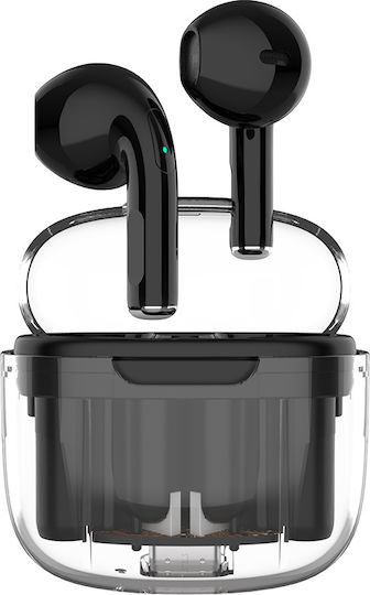 Music Taxi X-T24 Earbud Bluetooth Handsfree Earphones with Charging Case Transparent