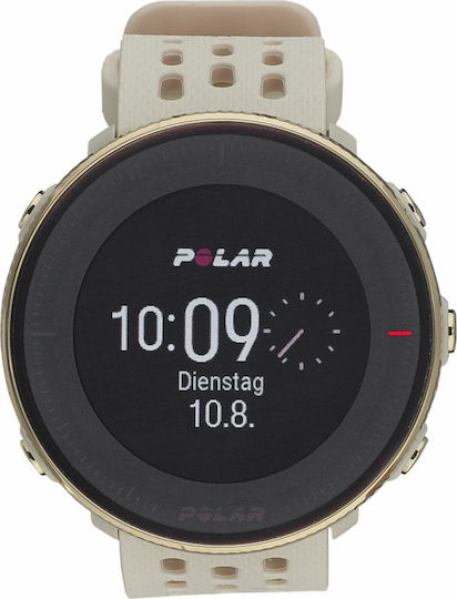 Polar Vantage M2 Aluminium 46mm Waterproof Smartwatch with Heart Rate Monitor (Beige)