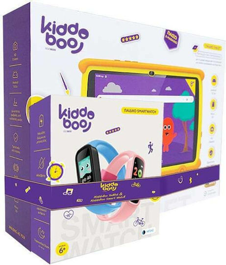 Egoboo Kiddoboo & Smartwatch 8Inches Tablet (2GB/32GB) Yellow & Smartwatch Blue