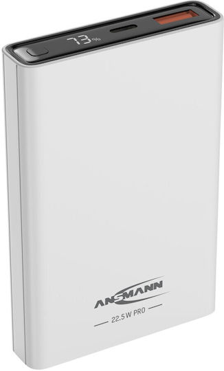 Ansmann Power Bank 10000mAh with USB-A Port and USB-C Port Power Delivery White view 3