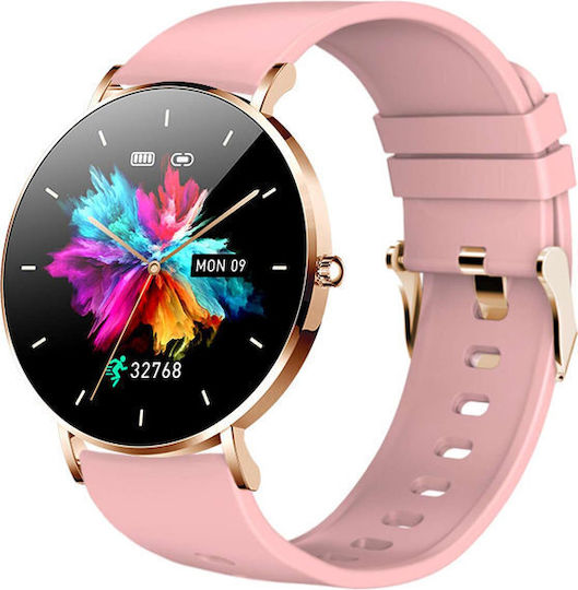 Vogue Astrea Stainless Steel 43mm Smartwatch with Heart Rate Monitor (Pink) view 3
