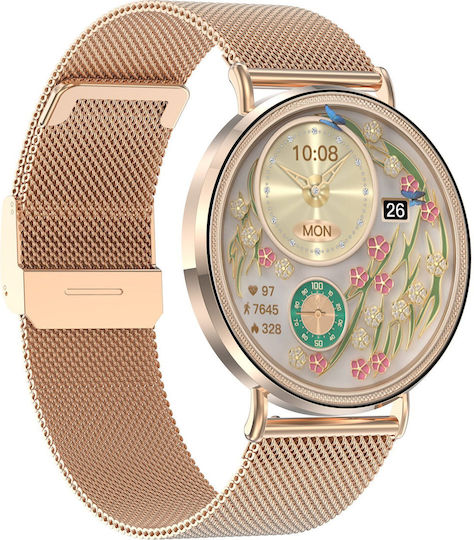 iSEN KM88 46mm Smartwatch with Heart Rate Monitor (Gold) view 9