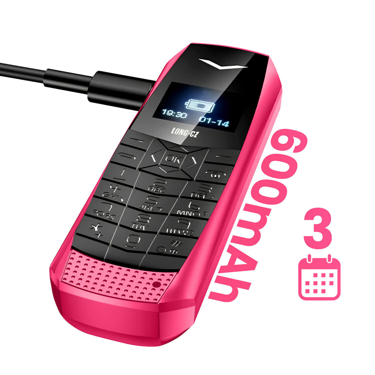 Avizar Long CZ S60 Single SIM (1GB/64GB) Mobile with Buttons Fuchsia view 4