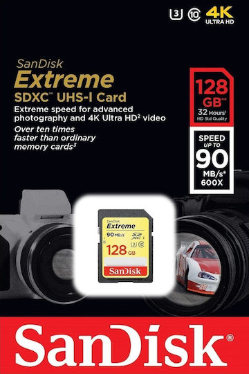 Sandisk Extreme SDXC 128GB Class 10 U3 UHS-I view 2