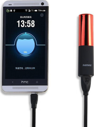 Remax Lipmax RPL-12 Power Bank 2400mAh with USB-A Port Red vista 4