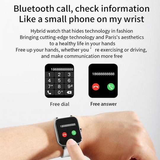 H10 Smartwatch with Heart Rate Monitor (Black) vista 3