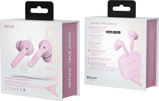 Defunc True Audio In-ear Bluetooth Handsfree Earphones with Sweat Resistance and Charging Case Pink view 3