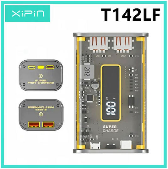Xipin Power Bank 10000mAh 22.5W with 2 USB-A Ports Transparent