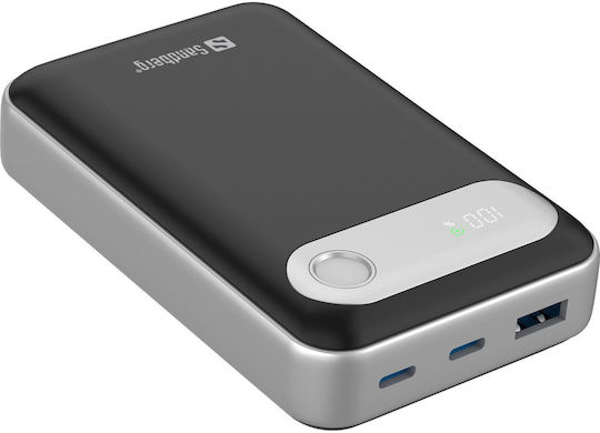 Sandberg Travel Power Bank 20000mAh 35W with USB-A Port and 2 USB-C Power Delivery Ports Black