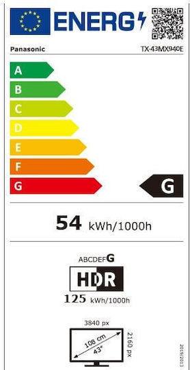 Panasonic Smart Television 43" 4K UHD LED TX-43MX940 HDR (2023) view 7