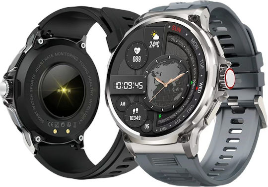 Aoke V69 Smartwatch with Heart Rate Monitor (Black Case / Black Silicone Strap) view 2
