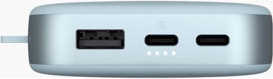 Fresh 'n Rebel Power Bank 18000mAh 20W with USB-A Port and 2 USB-C Ports Power Delivery Dusky Blue view 3